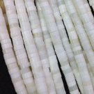 8MM Natural Heishi Roundel White Shell Jewelry Bead 15"