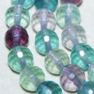 6mm Faceted round fluorit fluorite gemstone loose beads 15"