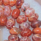 10mm natural fire red roundel agate gemstone loose beads 35pc