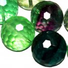12mm Faceted Round Rainbow Fluorite Gemstone Loose Beads 12pc