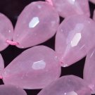14mm Rose Quartz Drop Faceted Gemstone Loose Beads