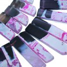Gradural Pink Agate freeform Teeth Spike Top Drilled gem bead