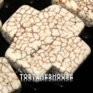 25mm Turquoise White Cross Gemstone Loose Beads