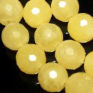 8mm Yellow Jade Faceted Round Gemstone Jewelry Beads 15"