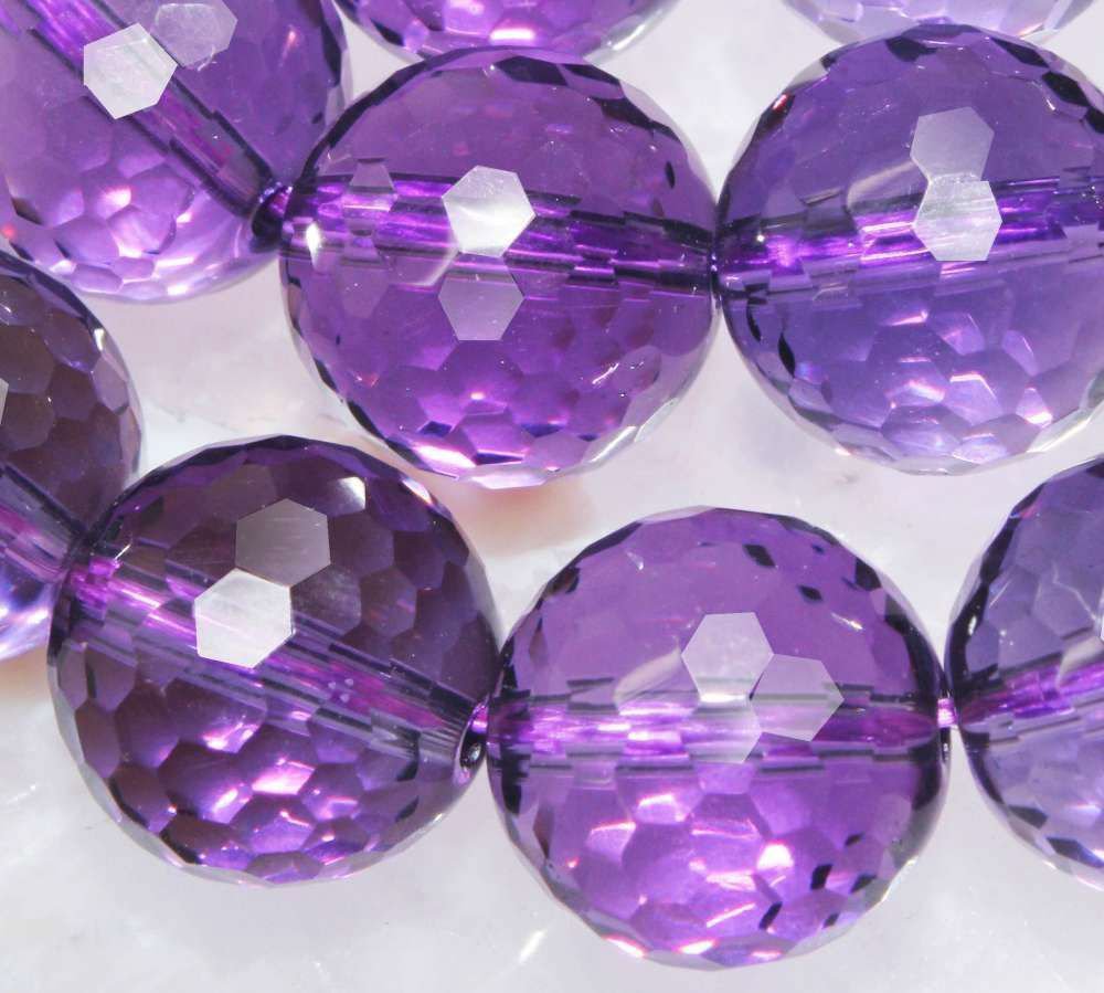 11mm Amethyst Faceted Round Gemstone Loose Beads 15"