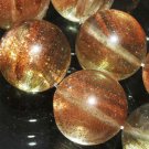 14mm Round Golden San Quartz Gemstone Jewelry Beads