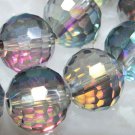 14mm Plated Quartz Round Faceted Loose Beads
