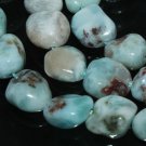 4-8mm NATURAL LARIMAR NUGGET GEMSTONE BEADS 15"