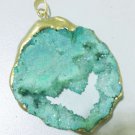 38-48mm geode Agate Slice Slab Plated Glod Pendant Gemstone Jewelry 1pc