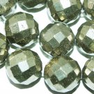 6mm pyrite faceted round gemstone loose beads
