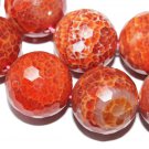 18mm Faceted Fire Round Agate gemstone loose beads 8pc