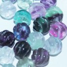 10mm Fluorite Carved Round Gemstone Loose Beads 18pc