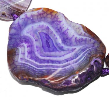 Fire Agate Freefom Slab Purple Gemstone Loose Beads 3pc