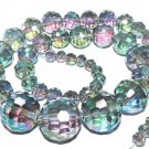 gradual faceted quartz round plated loose bead 15inch