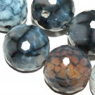 16mm faceted agate dragon veins round gemstone loose beads