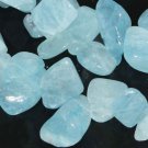 9-13mm natural Aquamarine Freeform nugget gemstone loose beads 15"