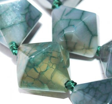 25mm Fire Green Agate Gemstone Loose Beads