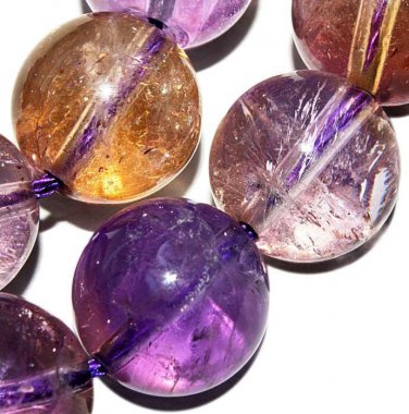 12mm Natural Round ametrine Crystal Gemstone Jewelry Beads