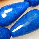 25mm Jade Faceted Drop Blue Gemstone Loose Beads 8pc