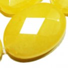 18mm Faceted Oval Jade Yellow Gemstone  Loose Beads