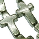 15mm Cross Pyrite gemstone loose beads