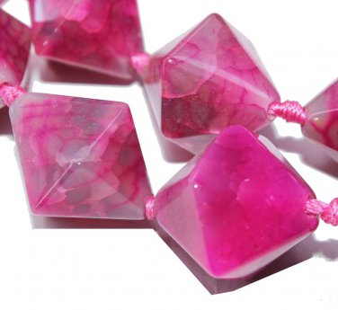 22mm Fire Pink Agate Gemstone Loose Beads