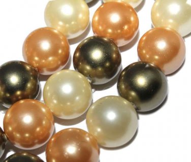 8mm mixed-color round shell pearl perla loose beads