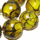 14mm faceted agate Yellow round gemstone loose beads