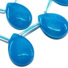18mm drop blue jade gemstone loose beads 11pc