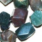 Natural Indian Jade Faceted Nugget Freeform Gemstone Loose Beads 10pc