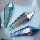 36mm Faceted Plated Rainbow Quartz Pendant Beads 8PC