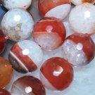 12mm Red Duzy agate faceted Round Gemstone Jewelry Beads