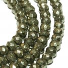 4mm Faceted Pyrite Abacus Gemstone Loose Beads