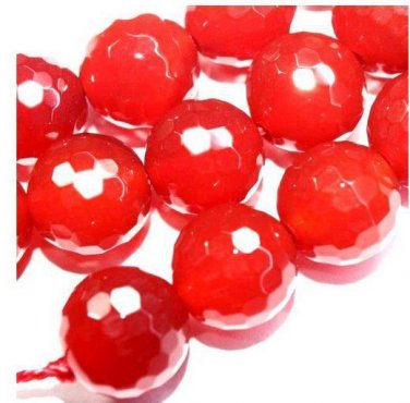 10mm red faceted agate achat gemstone agata loose beads