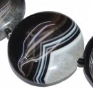 34mm Druzy Coin Agate Black white stripe GemstoneLoose Beads 5pc