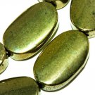 16mm Pyrit Pyrite Flat Gemstone Jewelry Beads 12pc