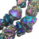 6-9mm Plated Crystal Nugget Freesize Gemstone Loose Beads 15"