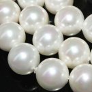 8mm White Round Perla Shell Pearl Jewelry Beads 15"