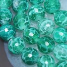 8mm  faceted agate fire green round gemstone loose beads