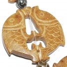 54mm Jade Carved Fish Gemstone Pendant Bead