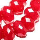 5mm faceted abacus red jade gemstone loose beads