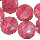 18mm Rhodochrosite Coin Gemstone Loose Beads