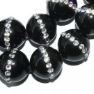 10mm agate round onyx & quartz black gemstone loose beads