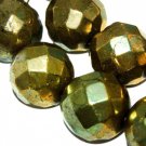 12mm natural pyrite faceted round gemstone loose beads