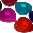 30mm Multi-color Jade Faceted Heart Gemstone Jewelry Beads 5PC