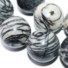 14mm Natural Grey Net stone Round Ball Loose Beads