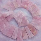 28-35mm Flat Natural Rose Quartz Matt Rough teeth spike Gem Freesize beads 10pc