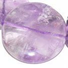 30mm Natural Amethyst Coin Gemstone  Loose Bead