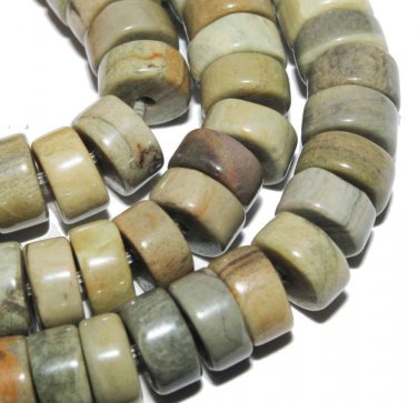 6mm Silver Leaf Heishi Gemstone loose Beads
