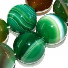 8mm Green Stripe Agate Round Agata Gemstone Loose Beads 15"